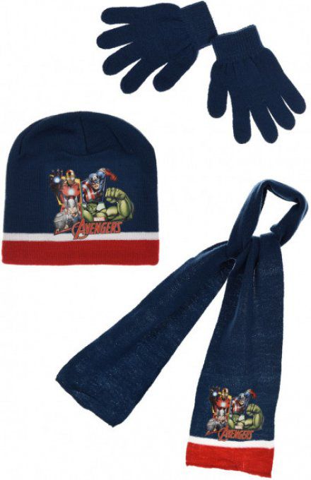 Set Bonnet Écharpe & gants Avengers - Tricolore